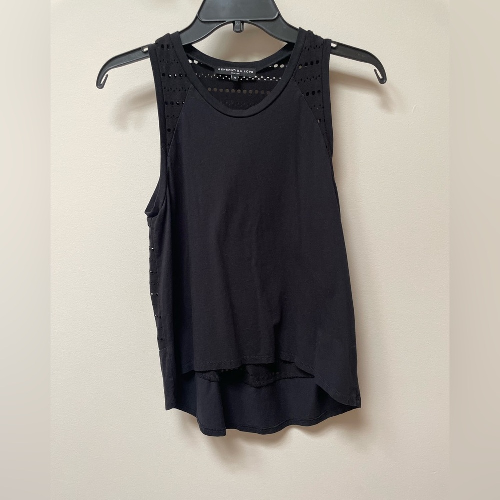Generation Love Black Asymmetrical Muscle Tee